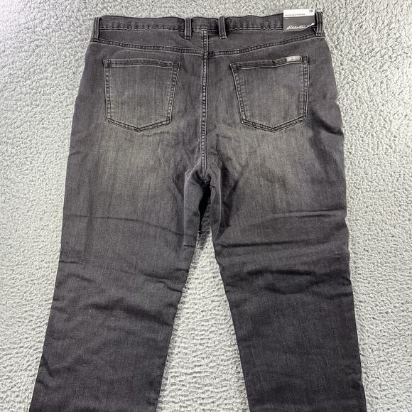 Eddie Bauer Jeans Womens T18 Black Flannel Lined Boyfriend Relaxed Stretch Denim - Picture 8 of 13